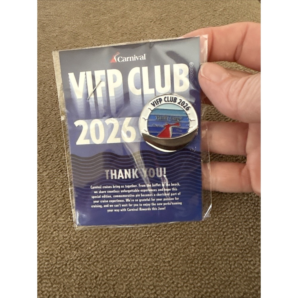 Carnival VIFP Club 2026 Mardi Gras Ship Collectible Pin New Guest Souvenir